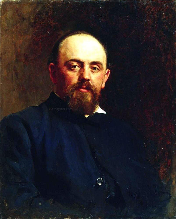  Ilia Efimovich Repin Portrait of Railroad Tycoon and Patron of the Arts Savva Ivanovich Mamontov - Canvas Art Print
