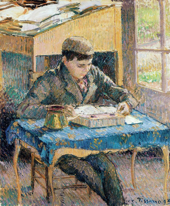  Camille Pissarro Portrait of Rodo Reading - Canvas Art Print