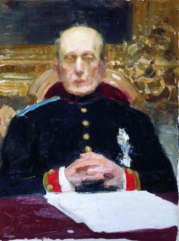  Ilia Efimovich Repin Portrait of Russian statesman and jurist Konstantin Petrovich Pobedonostsev, Study - Canvas Art Print
