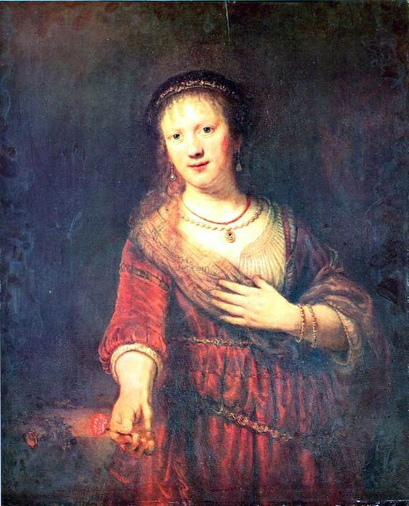  Rembrandt Van Rijn Portrait of Saskia with a Carnation - Canvas Art Print