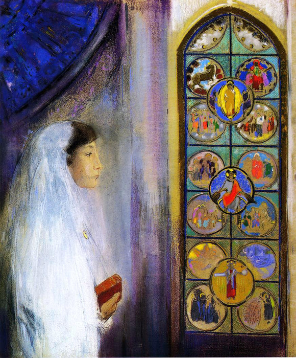  Odilon Redon Portrait of Simone Fayet in Holy Communion - Canvas Art Print