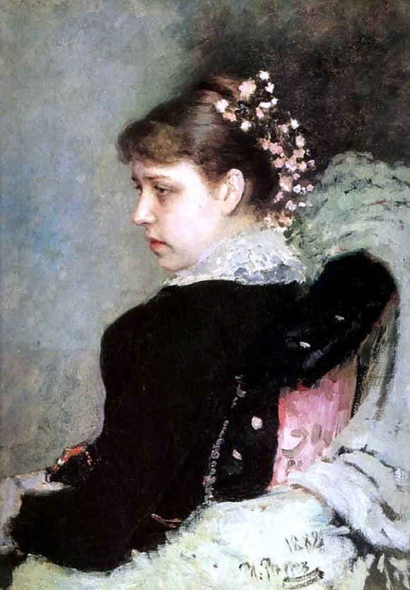  Ilia Efimovich Repin Portrait of Tatiana Rechinskay - Canvas Art Print