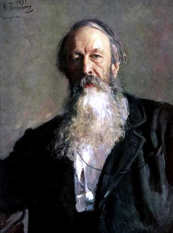  Ilia Efimovich Repin Portrait of the Art Critic Vladimir Stasov - Canvas Art Print