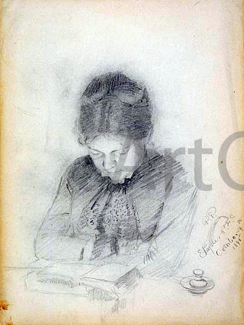  Paul Peel Portrait of the Artist's Wife - Canvas Art Print