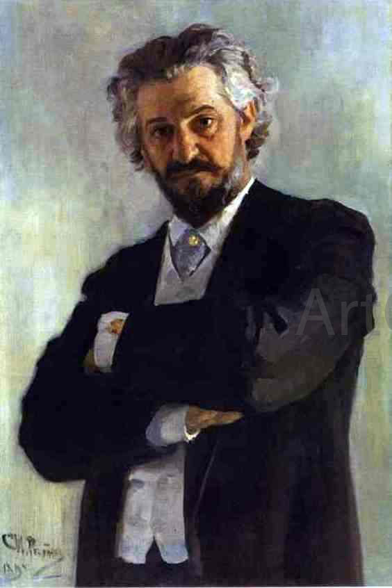  Ilia Efimovich Repin Portrait of the Cello-Player Alexander Verzhbilovich - Canvas Art Print