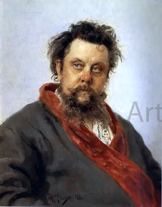  Ilya Repin Portrait of the Composer Modest Musorgsky - Canvas Art Print