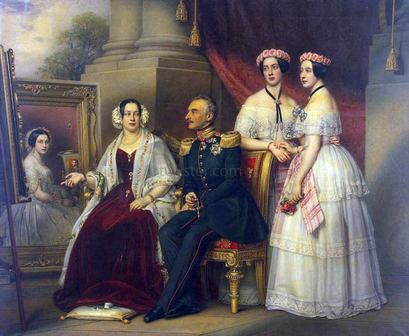  Joseph Karl Stieler Portrait of the Family of Joseph, Duke of Saxe-Altenburg - Canvas Art Print