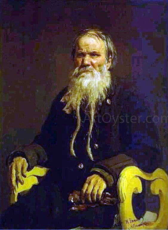  Ilia Efimovich Repin Portrait of the Narrator of the Folk Tales V. Tschegolionkov - Canvas Art Print
