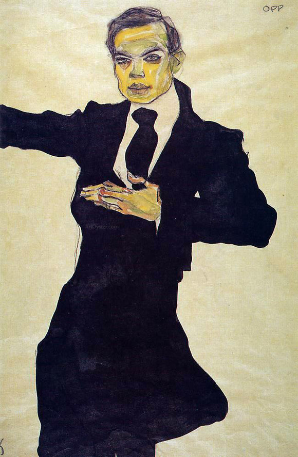  Egon Schiele Portrait of the Painter Max Oppenheimer - Canvas Art Print
