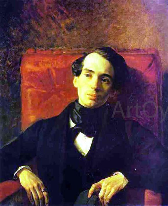  Karl Pavlovich Brulloff Portrait of the Poet and Translator A. N. Strugovshchikov - Canvas Art Print