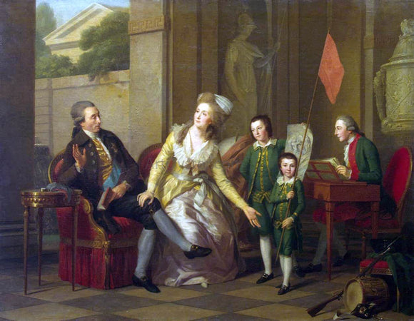  Johann August Tischbein Portrait of the Saltykov Family - Canvas Art Print