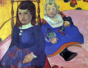  Paul Gauguin Portrait of Two Children (also known as Paul and Jean Schuffenecker) - Canvas Art Print