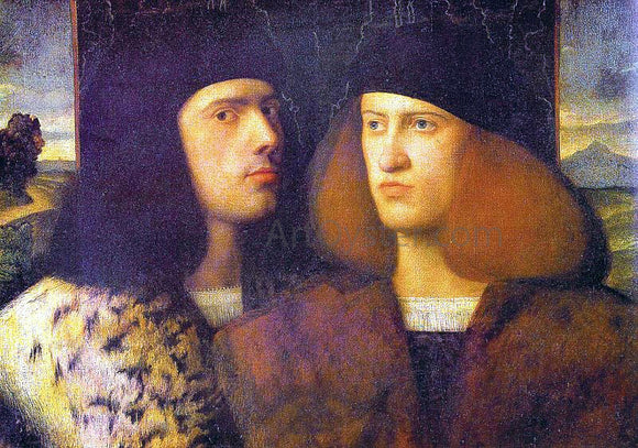  Giovanni Cariani Portrait of Two Young Men - Canvas Art Print
