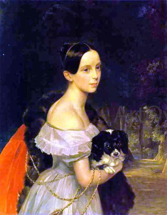  Karl Pavlovich Brulloff Portrait of U. M. Smirnova - Canvas Art Print