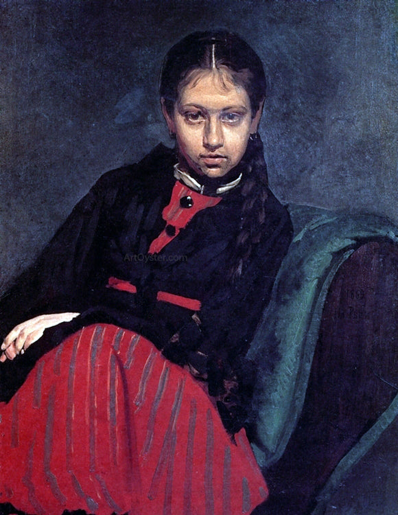  Ilia Efimovich Repin Portrait of Vera Shevtsova - Canvas Art Print