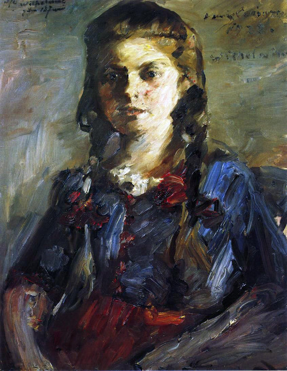  Lovis Corinth Portrait of Wilhelmine with Her Hair in Braids - Canvas Art Print