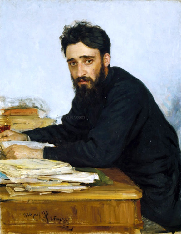  Ilia Efimovich Repin Portrait of writer Vsevolod Mikhailovich Garshin - Canvas Art Print