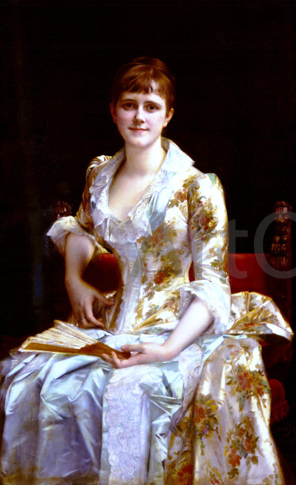  Alexandre Cabanel Portrait of Young Lady - Canvas Art Print