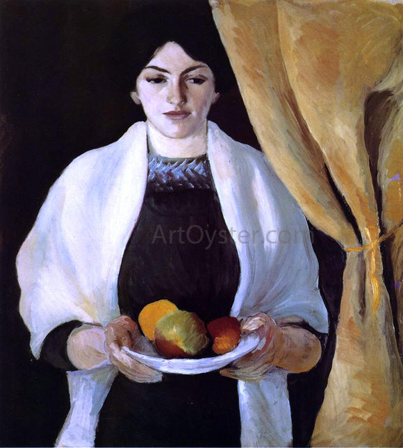  August Macke Portrait with Apples: The Artists Wife - Canvas Art Print