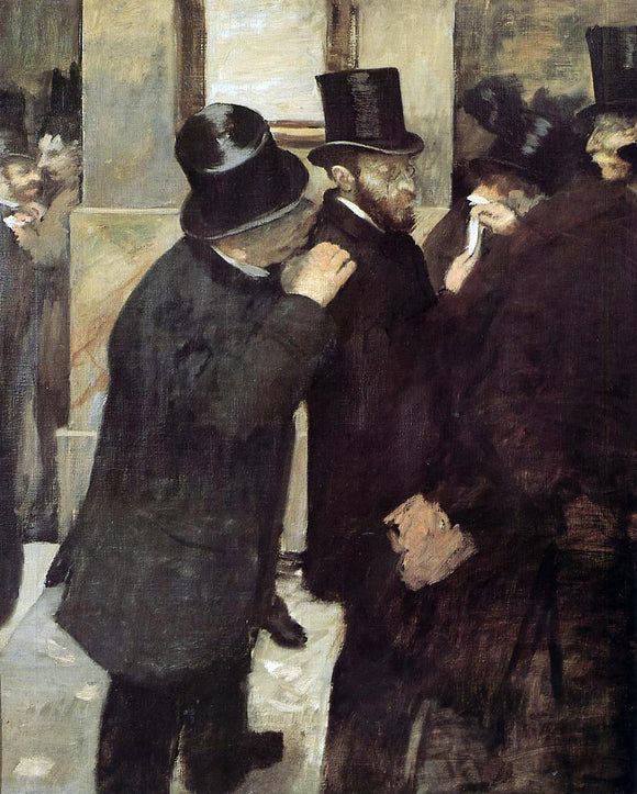  Edgar Degas Portraits, at the Stock Exchange - Canvas Art Print