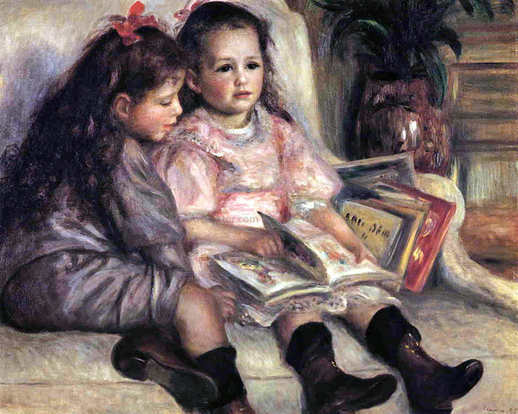  Pierre Auguste Renoir A Portrait of Two Children - Canvas Art Print