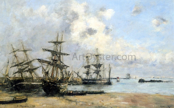  Eugene-Louis Boudin Portrieux, Boats in the Park - Canvas Art Print