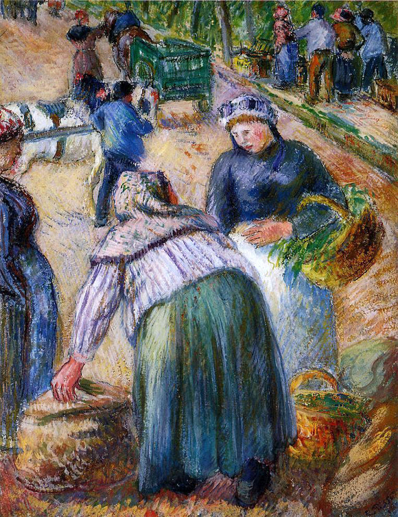  Camille Pissarro Potato Market, Boulevard des Fosses, Pontoise - Canvas Art Print