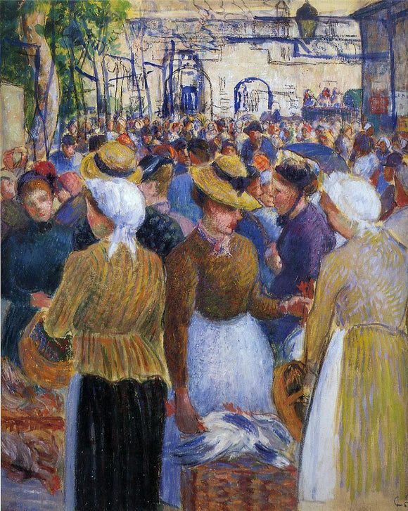  Camille Pissarro Poultry Market at Gisors - Canvas Art Print