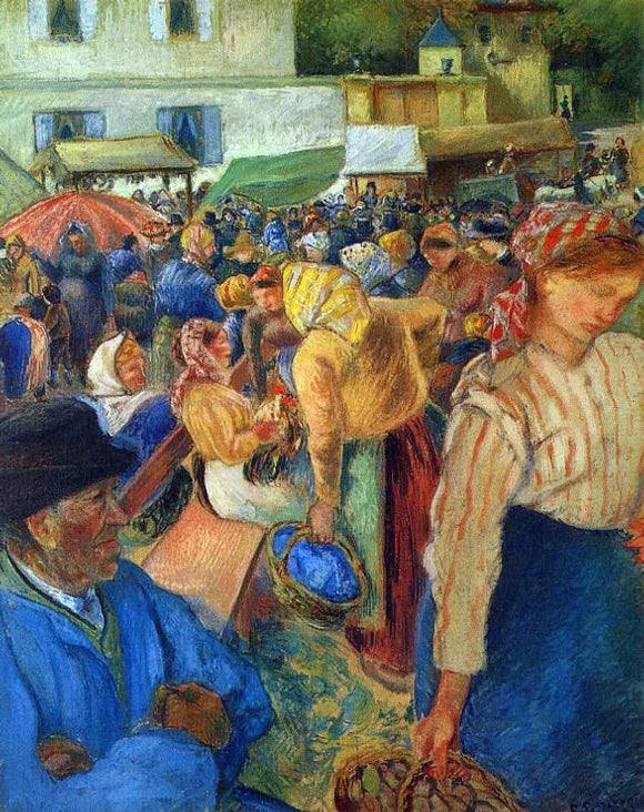  Camille Pissarro Poultry Market, Pontoise - Canvas Art Print