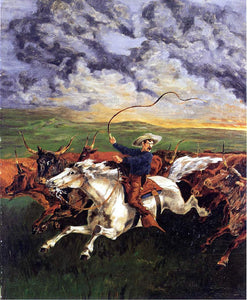  Frederic Remington Prarie Fire - Canvas Art Print