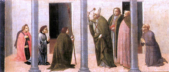  Bartolomeo Di Giovanni Predella: Consecration of the Church of the Innocents - Canvas Art Print