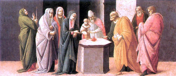  Bartolomeo Di Giovanni Predella: Presentation at the Temple - Canvas Art Print
