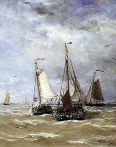  Hendrik Willam Mesdag Preparations for Departure - Canvas Art Print