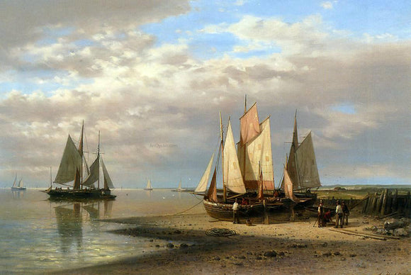  Senior Abraham Hulk Preparing for the Day's Fishing - Canvas Art Print