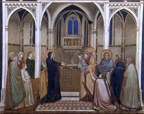  Giotto Di Bondone Presentation of Christ in the Temple (North transept, Lower Church, San Francesco, Assisi) - Canvas Art Print