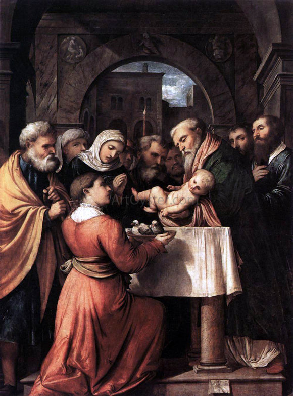  Girolamo Romanino Presentation of Jesus at the Temple - Canvas Art Print