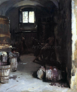  John Singer Sargent Pressing the Grapes: Florentine Wine Cellar - Canvas Art Print