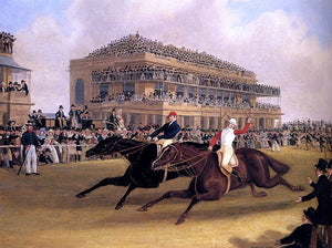  James Pollard Priam beating Retriever at Doncaster on September 23, 1830 - Canvas Art Print