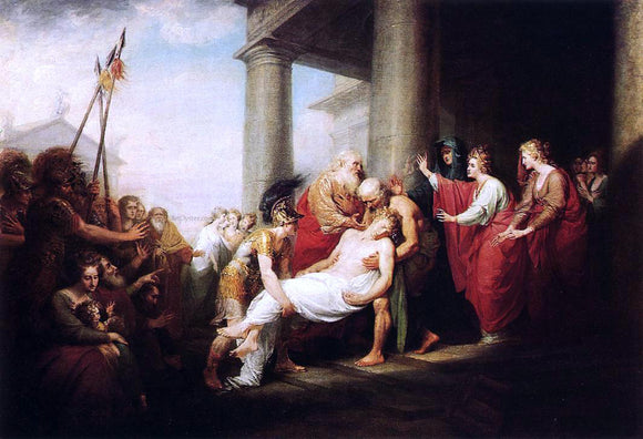  John Trumbull Priam Returning to His Family with the Dead Body of Hector - Canvas Art Print