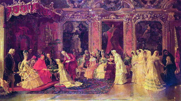  Luis Alvarez Catala Princess Borghese Bestowing Dowries - Canvas Art Print