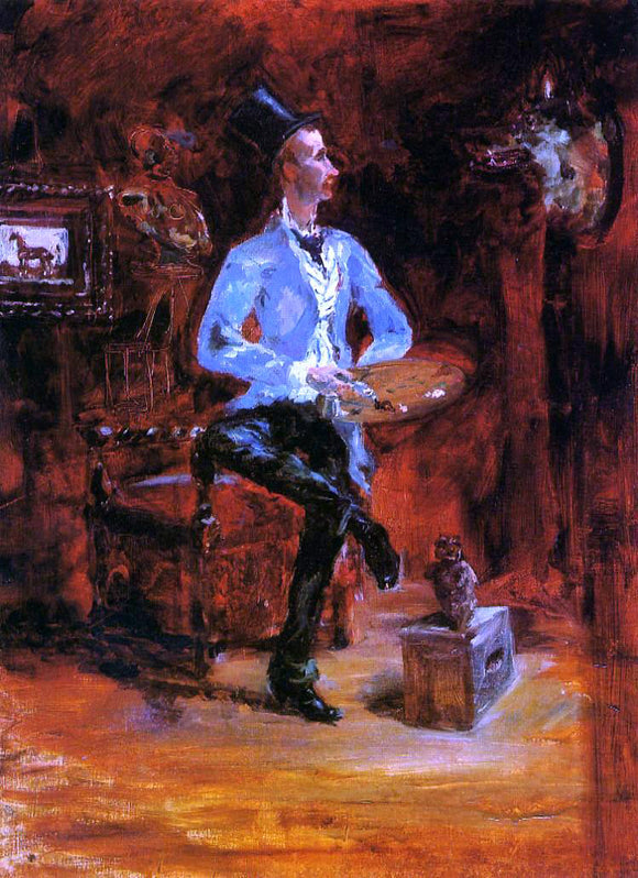  Henri De Toulouse-Lautrec Princeteau in His Studio - Canvas Art Print