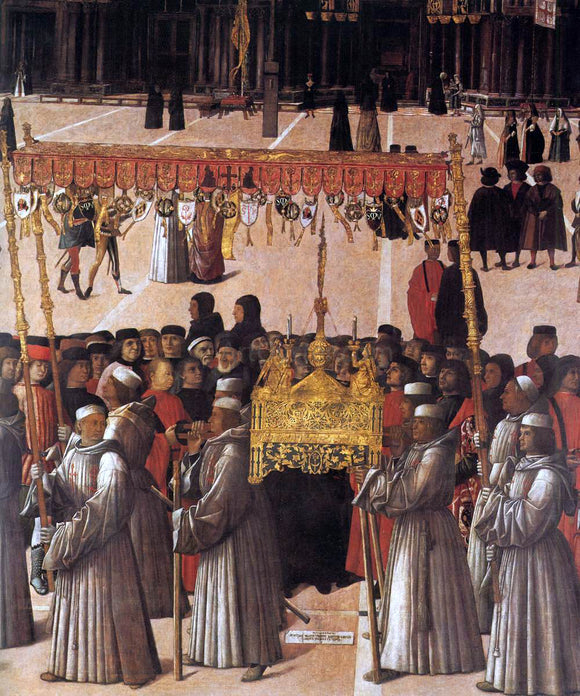  Gentile Bellini Procession in Piazza San Marco (detail) - Canvas Art Print