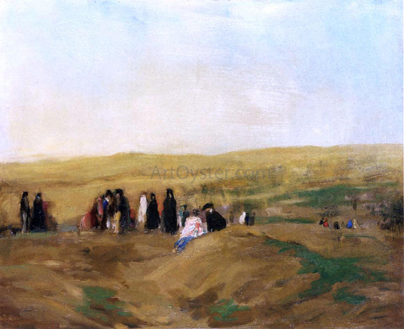  Robert Henri Procession in Spain (also known as Spanish Landscape with Figures) - Canvas Art Print