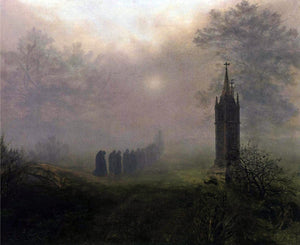  Ernst Ferdinand Oehme Procession in the Mist - Canvas Art Print