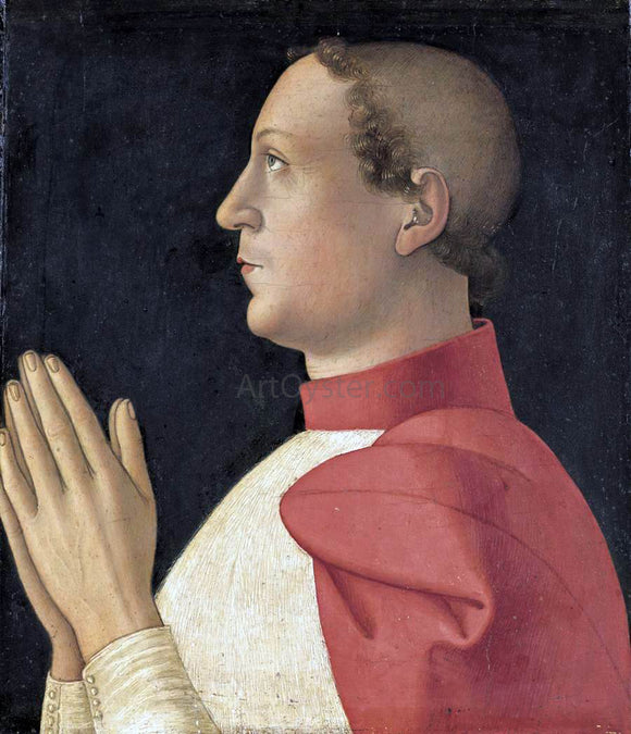  Antoniazzo Romano Profile Portrait of Cardinal Philippe de Levis - Canvas Art Print