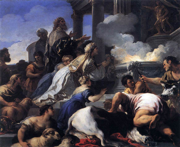  Luca Giordano Psyche's Parents Offering Sacrifice to Apollo - Canvas Art Print
