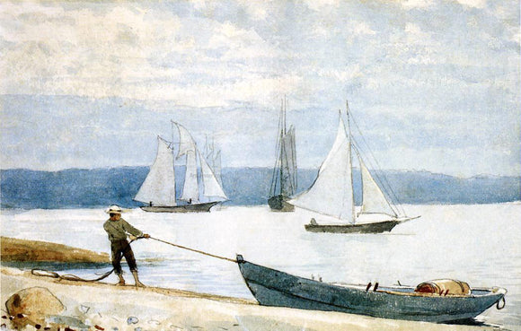  Winslow Homer Pulling the Dory - Canvas Art Print