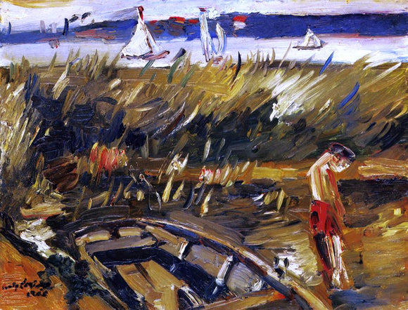  Lovis Corinth Punt in the Reeds at Muritzsee - Canvas Art Print