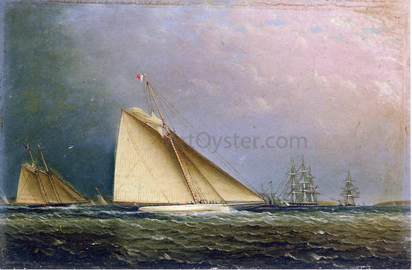  James E Buttersworth Puritan Racing off of Staten Island - Canvas Art Print