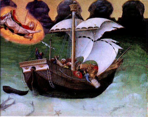 Gentile Da Fabriano Quaratesi Altarpiece: St Nicholas Saves a Storm-tossed Ship - Canvas Art Print